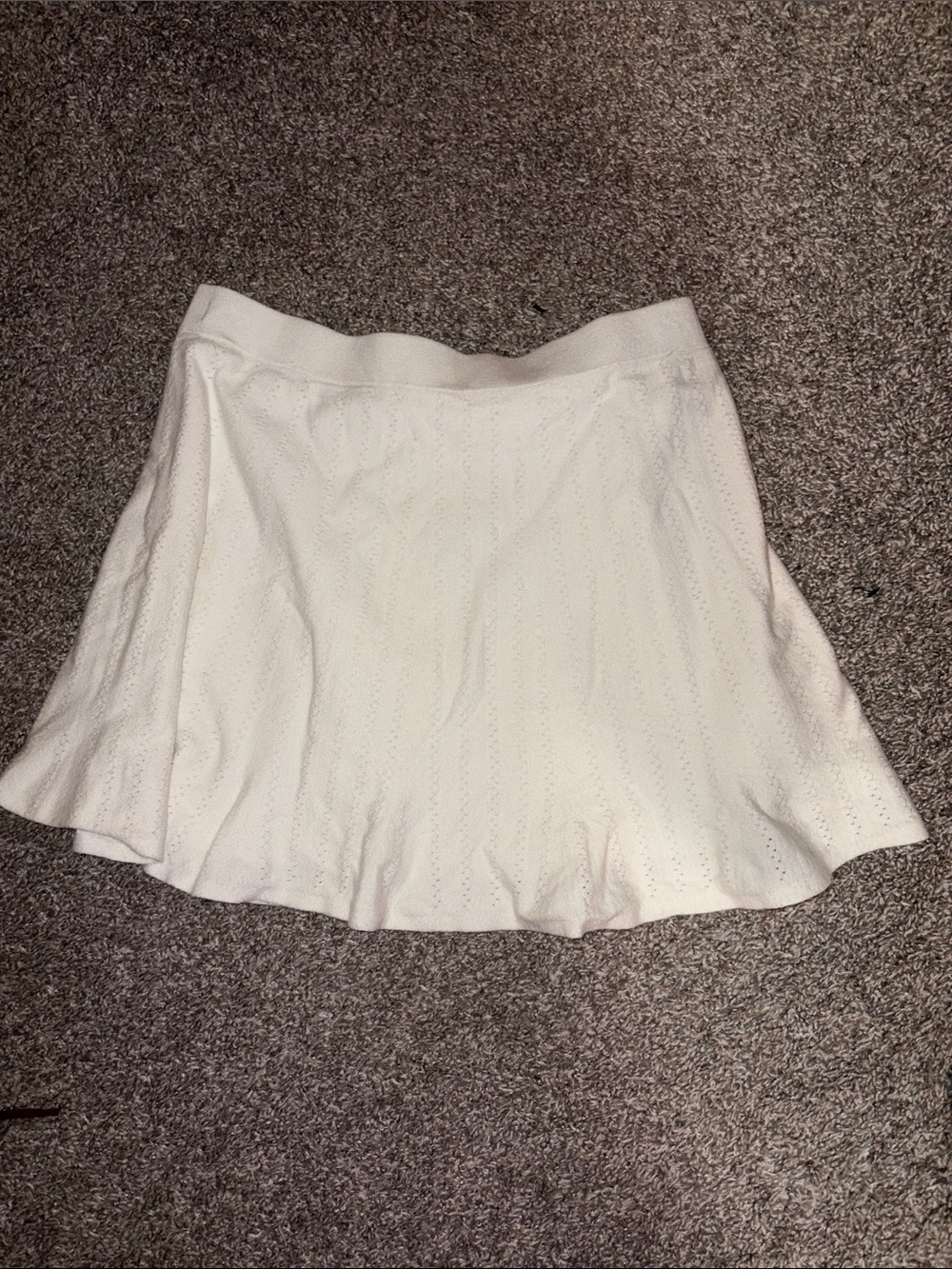 JustFab White Circle Skirt with Eyelet Detail